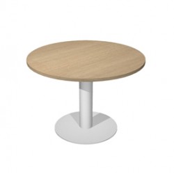 Tavolo riunione Agorà Direction - tondo - Ø 80 cm - altezza 73 cm - gamba metallo - rovere - Artexport