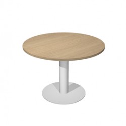 Tavolo riunione Agorà Direction - tondo - Ø 100 cm - altezza 73 cm - gamba metallo - rovere - Artexport
