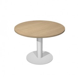 Tavolo riunione Agorà Direction - tondo - Ø 120 cm - altezza 73 cm - gamba metallo - rovere - Artexport