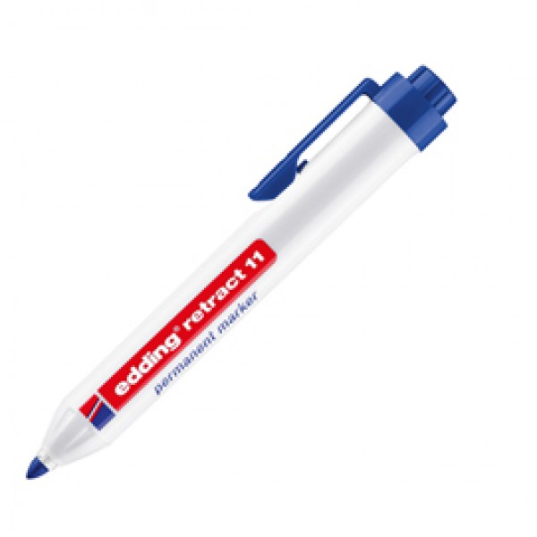 Marcatore permanente 11 Retract - punta conica da 1,50-3,00mm - blu - Edding Marcatore permanente 11 Retract - punta conica da 1,50-3,00mm - blu - Edding