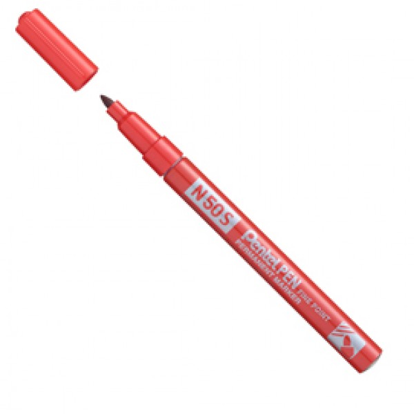 Marcatore permanente N50S - punta tonda - rosso - Pentel Marcatore permanente N50S - punta tonda - rosso - Pentel