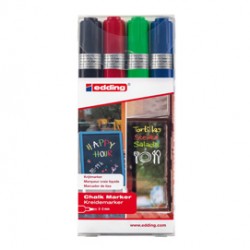 Marcatore Ending 4095 - punta tonda da 2,00 - 3,00 mm - colori assortiti - Edding - astuccio 4 pezzi