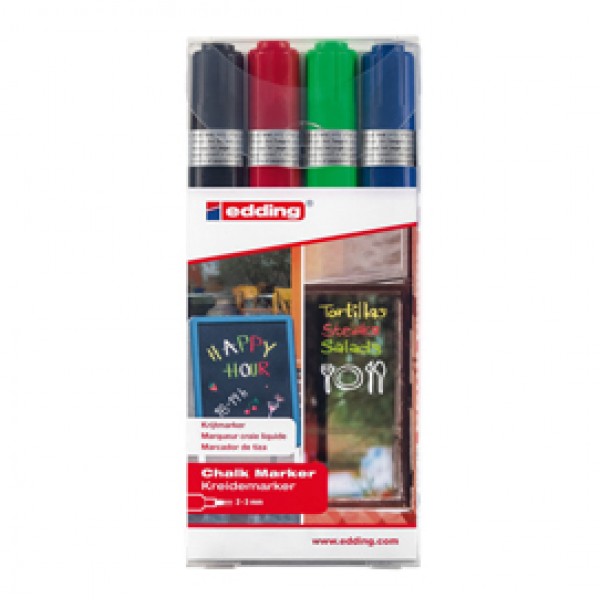 Marcatore Ending 4095 - punta tonda da 2,00 - 3,00 mm - colori assortiti - Edding - astuccio 4 pezzi Marcatore Ending 4095 - punta tonda da 2,00 - 3,00 mm - colori assortiti - Edding - astuccio 4 pezzi