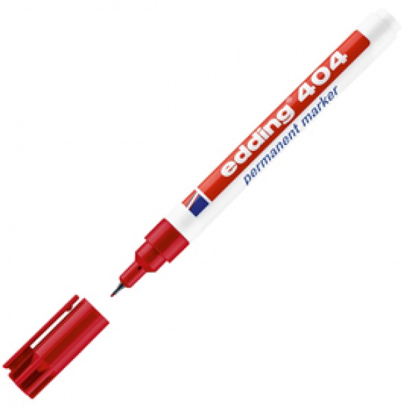 Marcatore permanente 404 - punta extra-fine 0,75mm - rosso - Edding Marcatore permanente 404 - punta extra-fine 0,75mm - rosso - Edding