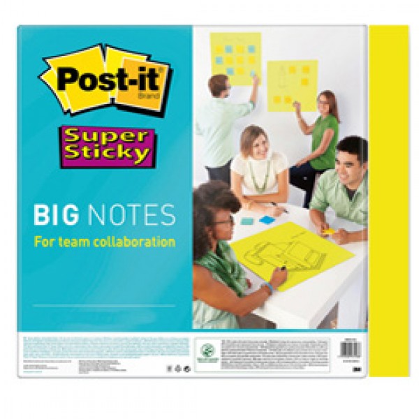 Blocco di fogli Super Sticky Big Notes - BN11-EU - 279 x 279 mm - giallo neon - 30 fogli - Post-it®