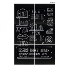 Lavagna da parete XXL - 40x40 cm - nero - Securit - set 6 pezzi affiancabili