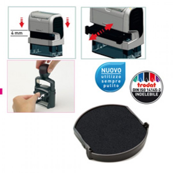 Tampone di ricambio 6/4630 - nero - Trodat - conf. 3 pezzi Tampone di ricambio 6/4630 - nero - Trodat - conf. 3 pezzi