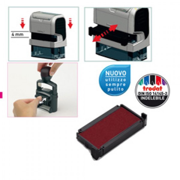 Tampone di ricambio 6/4911 - rosso - Trodat - conf. 3 pezzi Tampone di ricambio 6/4911 - rosso - Trodat - conf. 3 pezzi