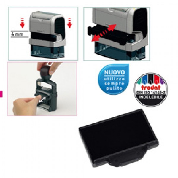 Tampone di ricambio 6/53 - nero - Trodat - conf. 3 pezzi Tampone di ricambio 6/53 - nero - Trodat - conf. 3 pezzi