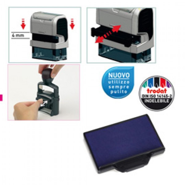 Tampone di ricambio 6/53 - blu - Trodat - conf. 3 pezzi Tampone di ricambio 6/53 - blu - Trodat - conf. 3 pezzi