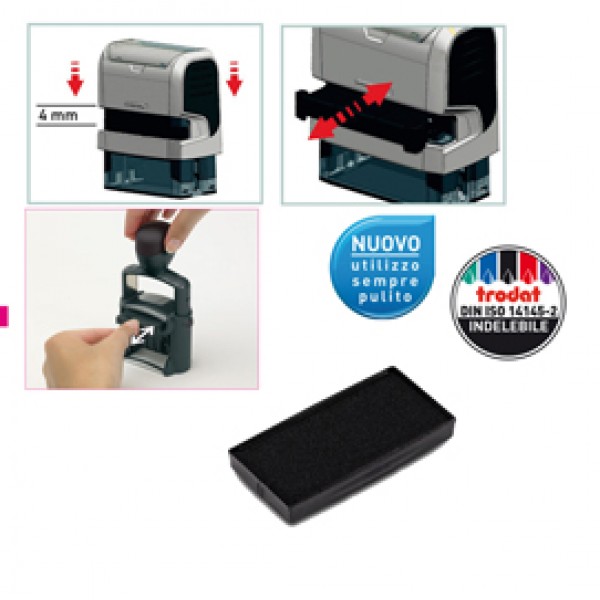 Tampone di ricambio 6/4913 - nero - Trodat - conf. 3 pezzi Tampone di ricambio 6/4913 - nero - Trodat - conf. 3 pezzi