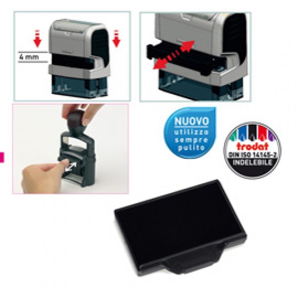 Tampone di ricambio 6/56 - nero - Trodat - conf. 3 pezzi Tampone di ricambio 6/56 - nero - Trodat - conf. 3 pezzi