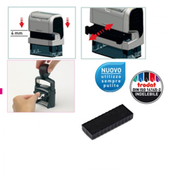 Tampone di ricambio 6/4817 - nero - Trodat - conf. 3 pezzi Tampone di ricambio 6/4817 - nero - Trodat - conf. 3 pezzi