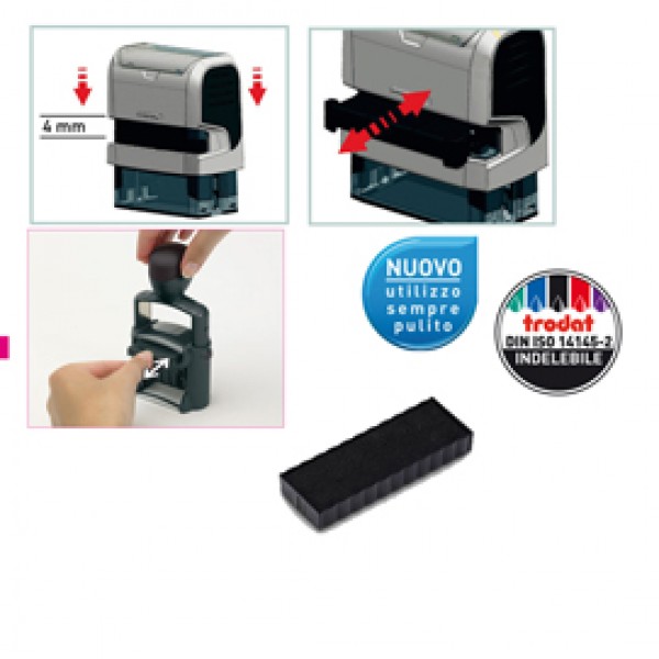 Tampone di ricambio 6/4912 - nero - Trodat - conf. 3 pezzi Tampone di ricambio 6/4912 - nero - Trodat - conf. 3 pezzi