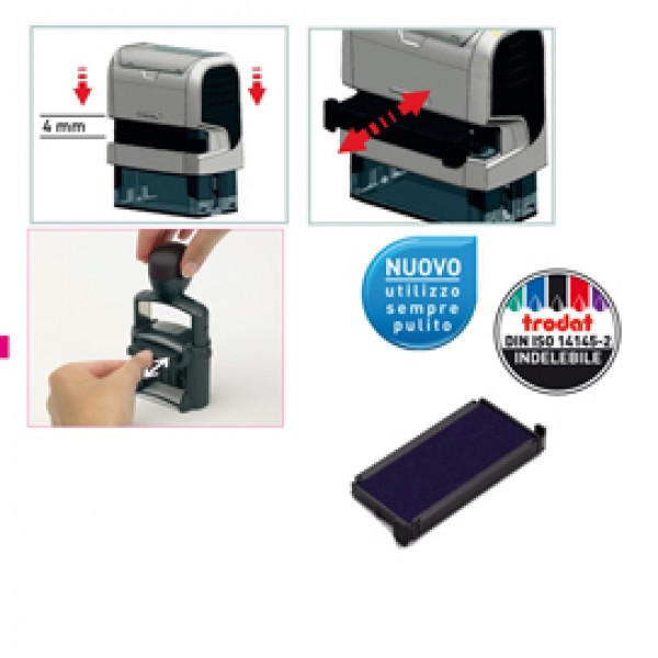 Tampone di ricambio 6/4913 - blu - Trodat - conf. da 3 pezzi Tampone di ricambio 6/4913 - blu - Trodat - conf. da 3 pezzi