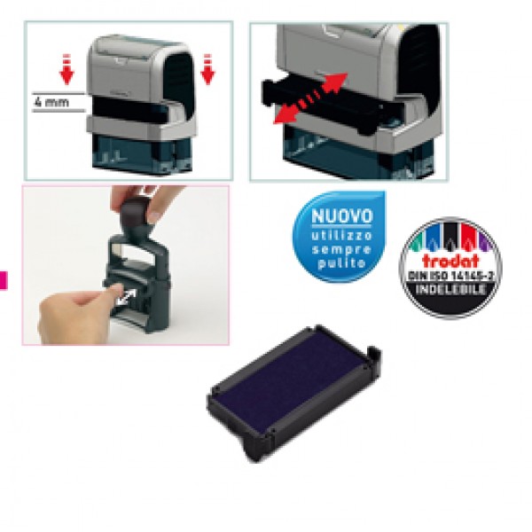 Tampone di ricambio 6/4911 - blu - Trodat - conf. 3 pezzi Tampone di ricambio 6/4911 - blu - Trodat - conf. 3 pezzi