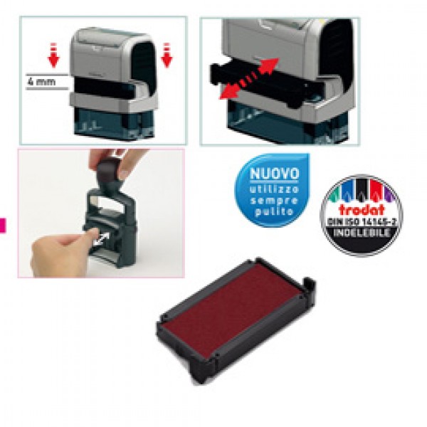 Tampone di ricambio 6/4910 - rosso - Trodat - conf. 3 pezzi Tampone di ricambio 6/4910 - rosso - Trodat - conf. 3 pezzi