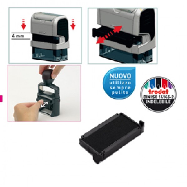 Tampone di ricambio 6/4910 - nero - Trodat - conf. 3 pezzi Tampone di ricambio 6/4910 - nero - Trodat - conf. 3 pezzi