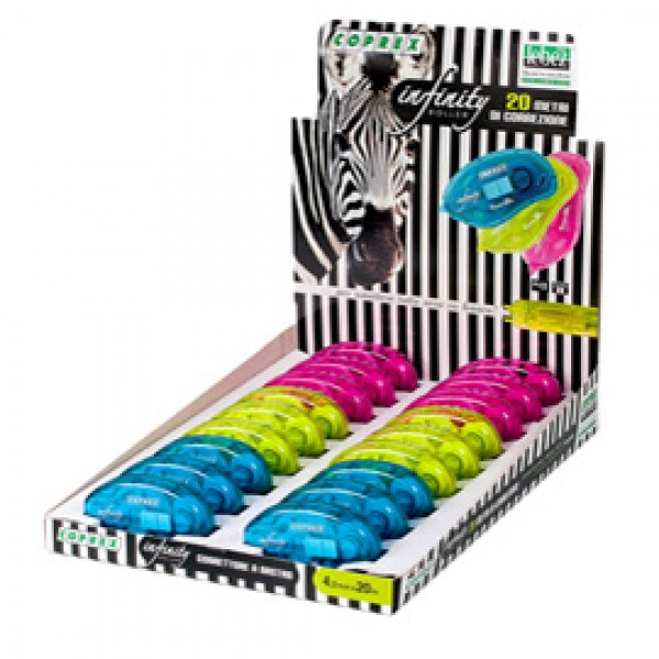 Correttore a nastro - 4,2mm x 20mt - 3 colori assortiti - Lebez Correttore a nastro - 4,2mm x 20mt - 3 colori assortiti - Lebez