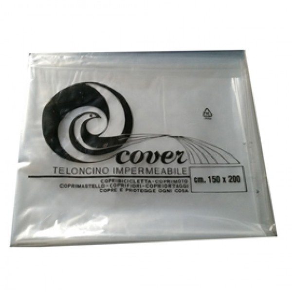 Telo copritutto - 150 x 200 cm - PE - trasparente - Gandolfi Telo copritutto - 150 x 200 cm - PE - trasparente - Gandolfi