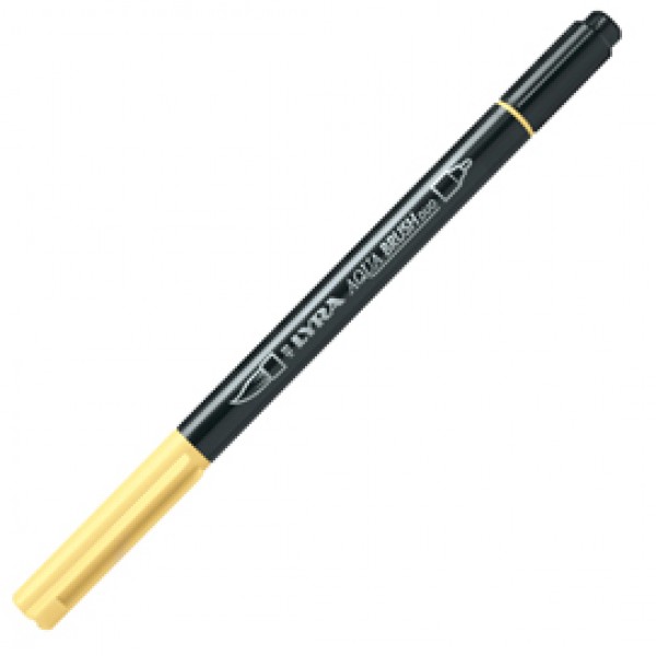 Pennarello Aqua Brush Duo - punte 2/4 mm - giallo chiaro - Lyra