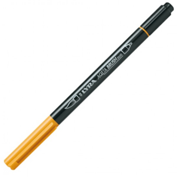 Pennarello Aqua Brush Duo - punte 2/4 mm - giallo di cadmio scuro - Lyra