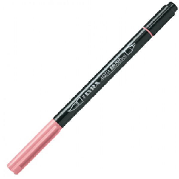 Pennarello Aqua Brush Duo - punte 2/4 mm - carminio rosa - Lyra