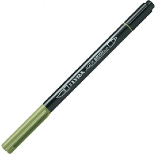 Pennarello Aqua Brush Duo - punte 2/4 mm - verde di cromo - Lyra