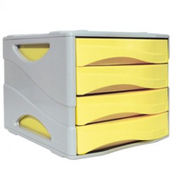 Cassettiera Keep Colour Pastel - 25x32 cm - cassetti 5 cm - grigio/giallo - Arda