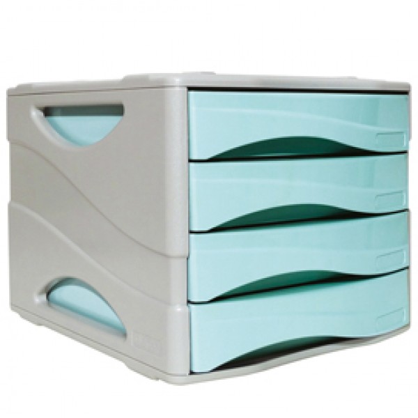 Cassettiera keep Clour Pastel - 25x32 cm - cassetti 5 cm - grigio/azzurro - Arda