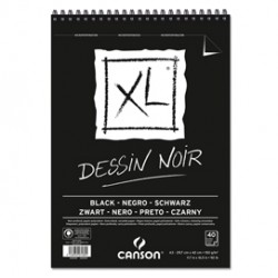 Album spiralato lato corto XL - A3 - 150 gr - 40 fogli - nero - Canson