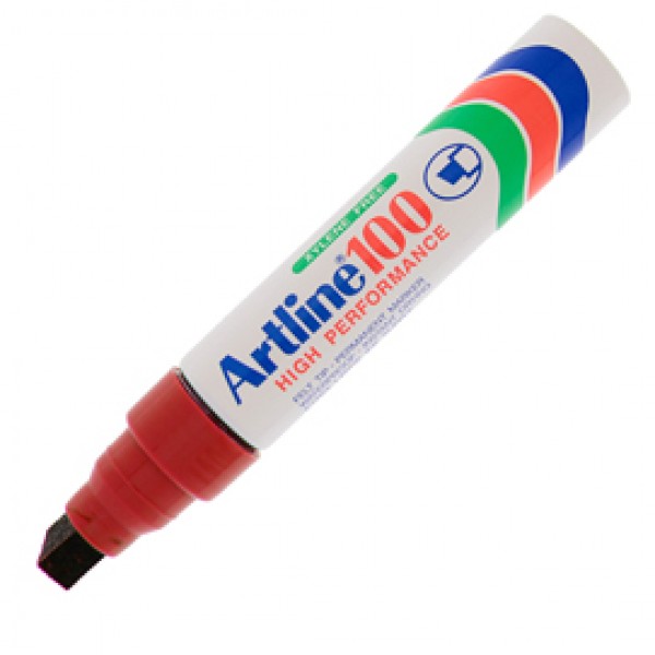 Marcatore permanente A 100 - punta scalpello jumbo - 7,50 - 12,00 mm - rosso - Artline Marcatore permanente A 100 - punta scalpello jumbo - 7,50 - 12,00 mm - rosso - Artline