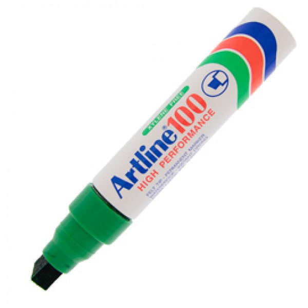 Marcatore permanente A 100 - punta scalpello jumbo - 7,50 - 12,00 mm - verde - Artline Marcatore permanente A 100 - punta scalpello jumbo - 7,50 - 12,00 mm - verde - Artline
