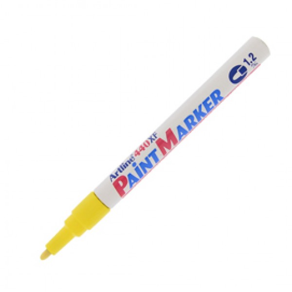 Marcatore permanente A 440 - a vernice - punta tonda fine - 1,2 mm - giallo - Artline Marcatore permanente A 440 - a vernice - punta tonda fine - 1,2 mm - giallo - Artline