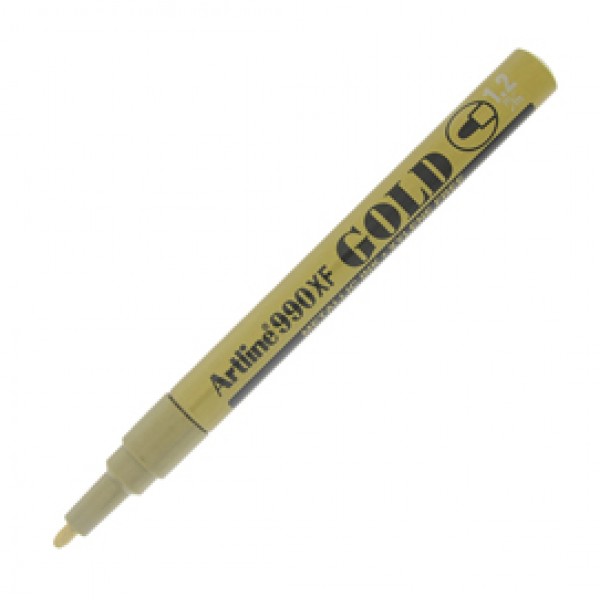 Marcatore permanente A 990 - a vernice - punta tonda fine - 1,2 mm - oro - Artline Marcatore permanente A 990 - a vernice - punta tonda fine - 1,2 mm - oro - Artline