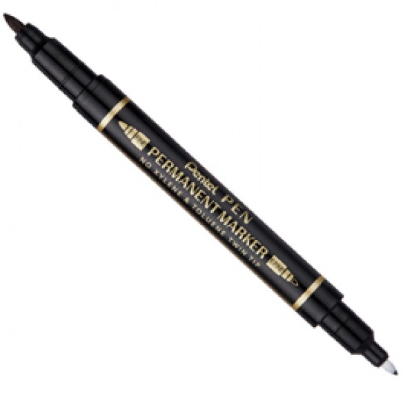Marcatore permanente Twin tip - doppia punta fine-extra fine - nero - Pentel Marcatore permanente Twin tip - doppia punta fine-extra fine - nero - Pentel