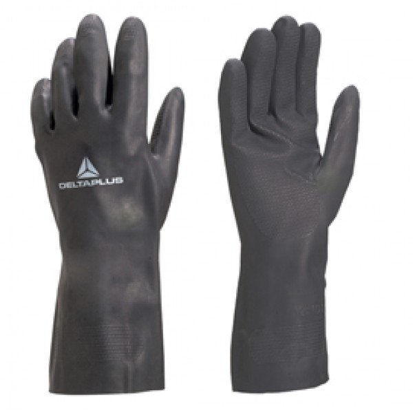 Guanti per protezione chimica VE509 - neoprene floccato cotone - taglia 07/08 - nero - Deltaplus Guanti per protezione chimica VE509 - neoprene floccato cotone - taglia 07/08 - nero - Deltaplus