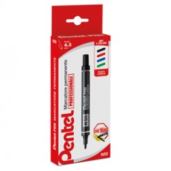 Marcatore permanente N50 - punta tonda - astuccio 4 colori assortiti - Pentel
