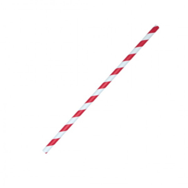 Cannucce Stripes - carta - rosso/bianco - Big Party - conf. 12 pezzi