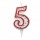 Candelina Zuccherino - numero 5 - H 8.5 cm - Big  party