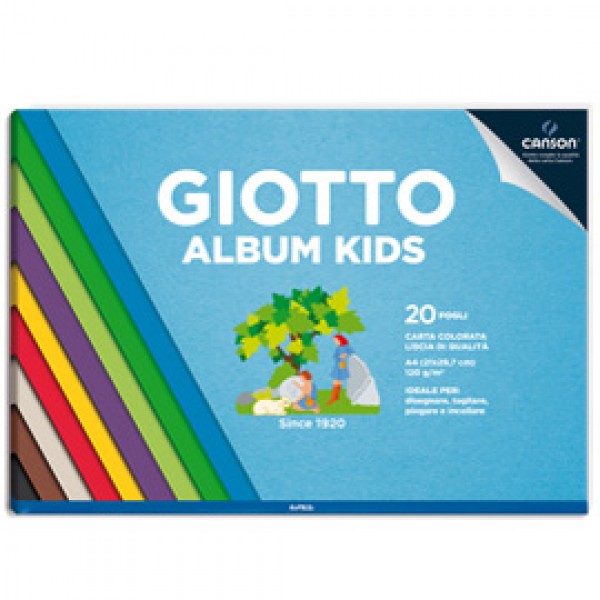 Album Kids Carta Carta colorata 2+ - A4 - 120gr - 20 fogli - Giotto Album Kids Carta Carta colorata 2+ - A4 - 120gr - 20 fogli - Giotto