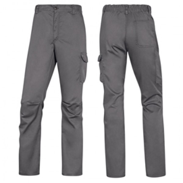 Pantalone da lavoro Panostrpa - sargia/poliestere/cotone/elastan - taglia XL - grigio/nero - Deltaplus