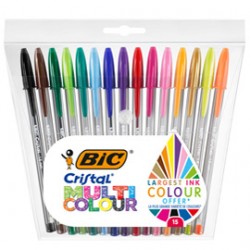 Penna sfera Cristal® multicolor - punta 1,6 mm - colori assortiti - Bic - conf. 15 pezzi