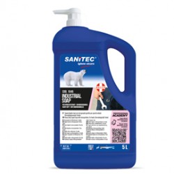 Sapone liquido Industrial Soap - con microgranuli scrub - dispenser 5 L - limone - Sanitec