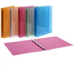 Raccoglitore Lumina - PP - 4 anelli tondi D30 - dorso 4 cm - 22x30 cm - colori assortiti - Favorit