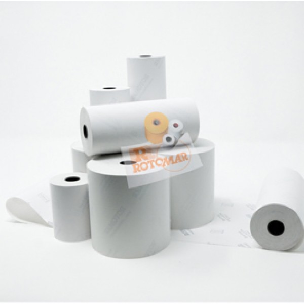 Rotolo per calcolatrici e stampanti - carta termica BPA free - 60 mm x 25 mt - diametro esterno 55 mm - 55 gr - anima 12 mm - Rotomar - blister 10 pezzi