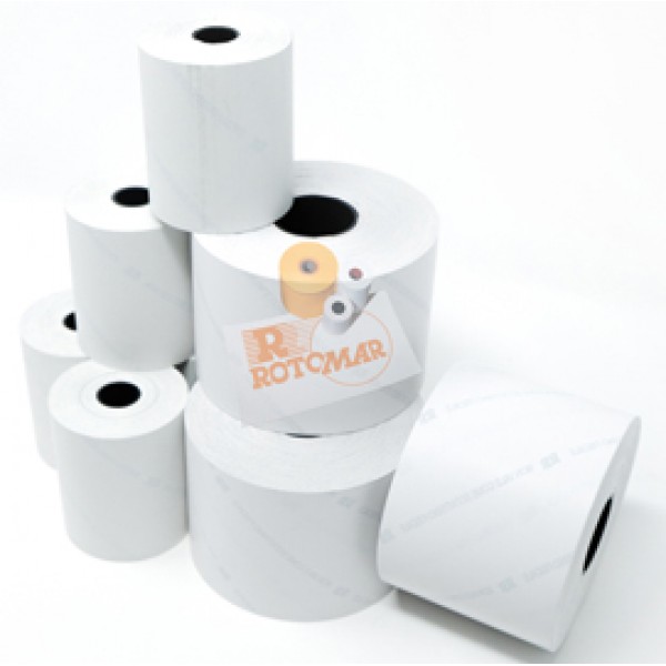 Rotolo per bilancia - carta termica BPA free - 57,5 mm x 30 mt - diametro esterno 50 mm -  55 gr - anima 12 mm - Rotomar - blister 10 pezzi