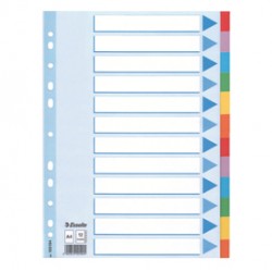 Intercalare cartoncino -12 tasti colorati - A4- Esselte