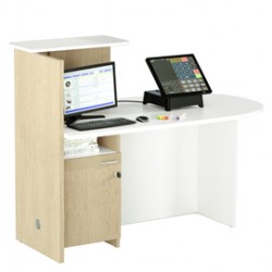 Reception concept - destra - 143 x 83 x 117 cm - bianco/rovere - Artexport