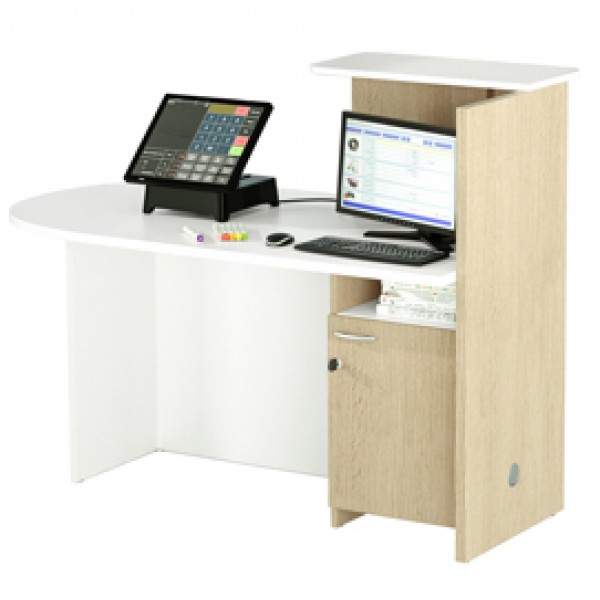 Reception concept - sinistra - 143 x 83 x 117 cm - bianco/rovere - Artexport Reception concept - sinistra - 143 x 83 x 117 cm - bianco/rovere - Artexport